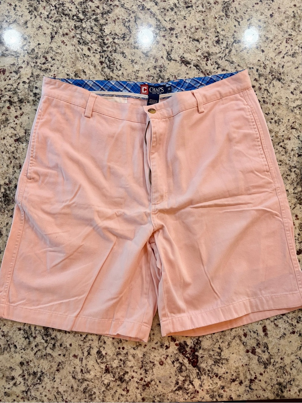 Chaps Men's Pink Cotton Chino Shorts Size 38